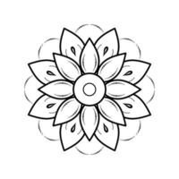 estilo floral mandala mínimo, patrón oriental mandala vectorial, elemento decorativo dibujado a mano. diseño único con flor de pétalo. concepto de relajación y uso de la meditación para el libro del logotipo de la página vector