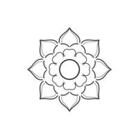 motivos florales de mandala en blanco y negro, elementos decorativos antiguos, fondo de mandala vector