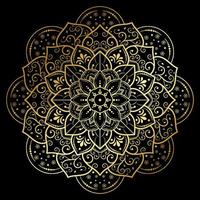 mandala vintage floral style design with gold and black color vector