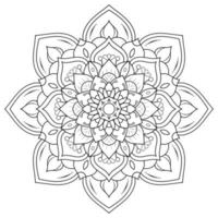 Black and white mandala floral pattern, Vintage decorative elements, Mandala background vector