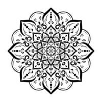 Circular Flower Mandala with vintage floral style, Vector mandala Oriental pattern, Hand drawn decorative element. Unique design with petal flower. Concept relax and meditation use for page logo book