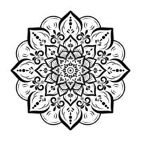 mandala floral circular con estilo floral vintage, patrón oriental de mandala vectorial, elemento decorativo dibujado a mano. diseño único con flor de pétalo. concepto de relajación y uso de la meditación para el libro del logotipo de la página vector