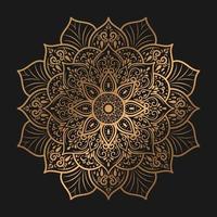 gold Mandala with vintage floral style, Vector mandala Oriental pattern,