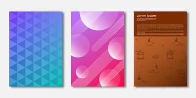 Set of Covers design, Transparency rectangle and circle with gradient background, Pattern of covers template set, Vector illustration