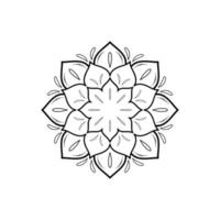 Simple Mandala with floral style, Vector mandala Oriental pattern, Hand drawn decorative element. Unique design with petal flower. Concept relax and meditation use for page logo book