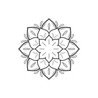 mandala simple con estilo floral, patrón oriental de mandala vectorial, elemento decorativo dibujado a mano. diseño único con flor de pétalo. concepto de relajación y uso de la meditación para el libro del logotipo de la página vector