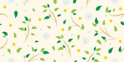 Seamless floral flower, leaf background vector