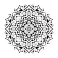 Circular Flower Mandala with vintage floral style, Vector mandala Oriental pattern, Hand drawn decorative element. Unique design with petal flower. Concept relax and meditation use for page logo book