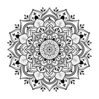 mandala floral circular con estilo floral vintage, patrón oriental de mandala vectorial, elemento decorativo dibujado a mano. diseño único con flor de pétalo. concepto de relajación y uso de la meditación para el libro del logotipo de la página vector