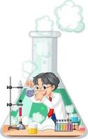 Funny scientist experiment in laboratory vector