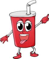 Red cup with happy face vector