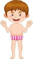 Boy wearing swimming suit cartoon character vector