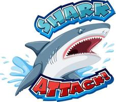 Font design for words shark attack vector