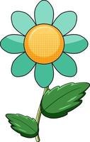 Green flower with leaves vector