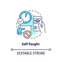 Self taught education concept icon. Lifelong learning characteristics abstract idea thin line illustration. Isolated outline drawing. Editable stroke. vector