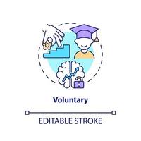 Voluntary education concept icon. Lifelong learning characteristics abstract idea thin line illustration. Isolated outline drawing. Editable stroke. vector