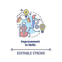 Improvement in skills concept icon. Developing abilities. Lifelong education benefits abstract idea thin line illustration. Isolated outline drawing. Editable stroke. vector