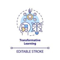 Transformative learning concept icon. Adult education theories and forms abstract idea thin line illustration. Isolated outline drawing. Editable stroke. vector