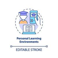 Personal learning environments concept icon. Lifelong learning contexts abstract idea thin line illustration. Isolated outline drawing. Editable stroke. vector