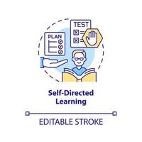 Self directed learning concept icon. Adult education theories and forms abstract idea thin line illustration. Isolated outline drawing. Editable stroke. vector