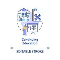 Continuing education concept icon. University extension. Lifelong learning contexts abstract idea thin line illustration. Isolated outline drawing. Editable stroke. vector