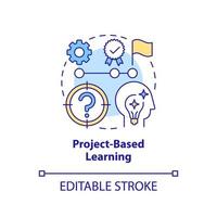 Project based learning concept icon. Adult education theories and forms abstract idea thin line illustration. Isolated outline drawing. Editable stroke. vector