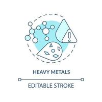 Heavy metals turquoise concept icon. Freshwater ecosystem abstract idea thin line illustration. Causing health risks. Isolated outline drawing. Editable stroke. vector