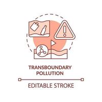 Transboundary pollution terracotta concept icon. Ecological impacts of contamination abstract idea thin line illustration. Isolated outline drawing. Editable stroke. vector