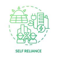 Self reliance green gradient concept icon. Eco friendly technology. Urban planning. Sustainable city design abstract idea thin line illustration. Isolated outline drawing. vector