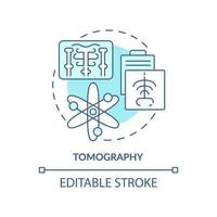 Tomography turquoise concept icon. Technology of patient care. Diagnostic imaging abstract idea thin line illustration. Isolated outline drawing. Editable stroke. vector