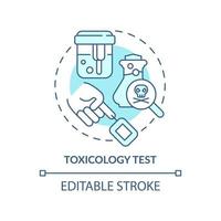 prueba de toxicología icono de concepto turquesa. estudiar veneno. servicio de diagnóstico del paciente idea abstracta ilustración de línea delgada. dibujo de contorno aislado. trazo editable. vector