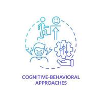 Cognitive behavioral approaches blue gradient concept icon. Medications. Conduct disorder treatment abstract idea thin line illustration. Isolated outline drawing. vector