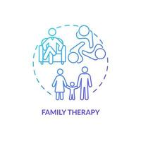 Family therapy blue gradient concept icon. Family members group therapy. Conduct disorder treatment abstract idea thin line illustration. Isolated outline drawing.