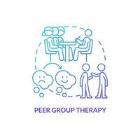 Peer group therapy blue gradient concept icon. Interpersonal skills. Conduct disorder treatment abstract idea thin line illustration. Isolated outline drawing. vector