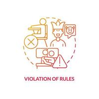 Violation of rules red gradient concept icon. Groups of behaviors. Mental issue. Conduct disorder abstract idea thin line illustration. Isolated outline drawing. vector