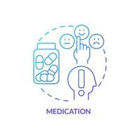 Medication blue gradient concept icon. Medication prescription. Conduct disorder treatment abstract idea thin line illustration. Isolated outline drawing. vector