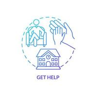 Get help blue gradient concept icon. Therapist service. Tips for teacher. Conduct disorder abstract idea thin line illustration. Isolated outline drawing. vector