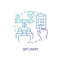 Set limits blue gradient concept icon. Class discipline. Tips for teacher. Conduct disorder abstract idea thin line illustration. Isolated outline drawing. vector