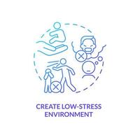 Create low stress environment blue gradient concept icon. Tips for parents. Conduct disorder abstract idea thin line illustration. Isolated outline drawing. vector