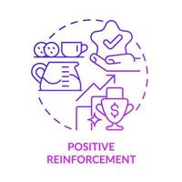 Positive reinforcement purple gradient concept icon. Optimistic work environment abstract idea thin line illustration. Boost employee productivity. Isolated outline drawing. vector