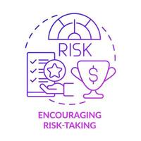 Encouraging risk-taking purple gradient concept icon. Increasing future goals achievement chances abstract idea thin line illustration. Isolated outline drawing.