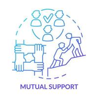 Mutual support blue gradient concept icon. Meeting common goal abstract idea thin line illustration. Team building activities. Equal participation. Isolated outline drawing. vector