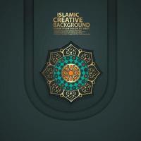 Abstract backgrounds with realistic Islamic ornamental colorful detail of mosaic for greeting card template.