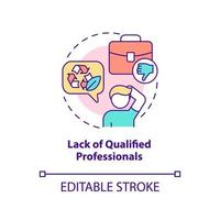 Lack of qualified professionals concept icon. Circular economy challenge abstract idea thin line illustration. Isolated outline drawing. Editable stroke. vector