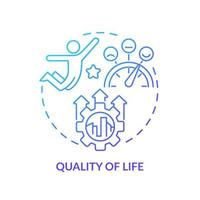 Quality of life blue gradient concept icon. Comfortable city. Improving life. Principles of urban design abstract idea thin line illustration. Isolated outline drawing. vector