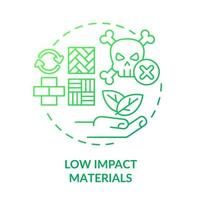 Low impact materials green gradient concept icon. Hight building quality. Sustainable urban design abstract idea thin line illustration. Isolated outline drawing. vector