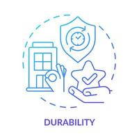 Durability blue gradient concept icon. Long term exploitation. Architecture quality. Sustainable urban design abstract idea thin line illustration. Isolated outline drawing. vector