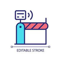 Toll and ticketing pixel perfect RGB color icon. Remote access to gate entrance. Internet of Things. Isolated vector illustration. Simple filled line drawing. Editable stroke. Arial font used