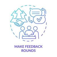 Make feedback rounds blue gradient concept icon. Employee engagement abstract idea thin line illustration. Recognize and honor employee achievement. Isolated outline drawing. vector