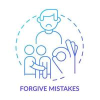 Forgive mistakes blue gradient concept icon. Employee engagement abstract idea thin line illustration. Apologizing sincerely to coworkers. Isolated outline drawing. vector